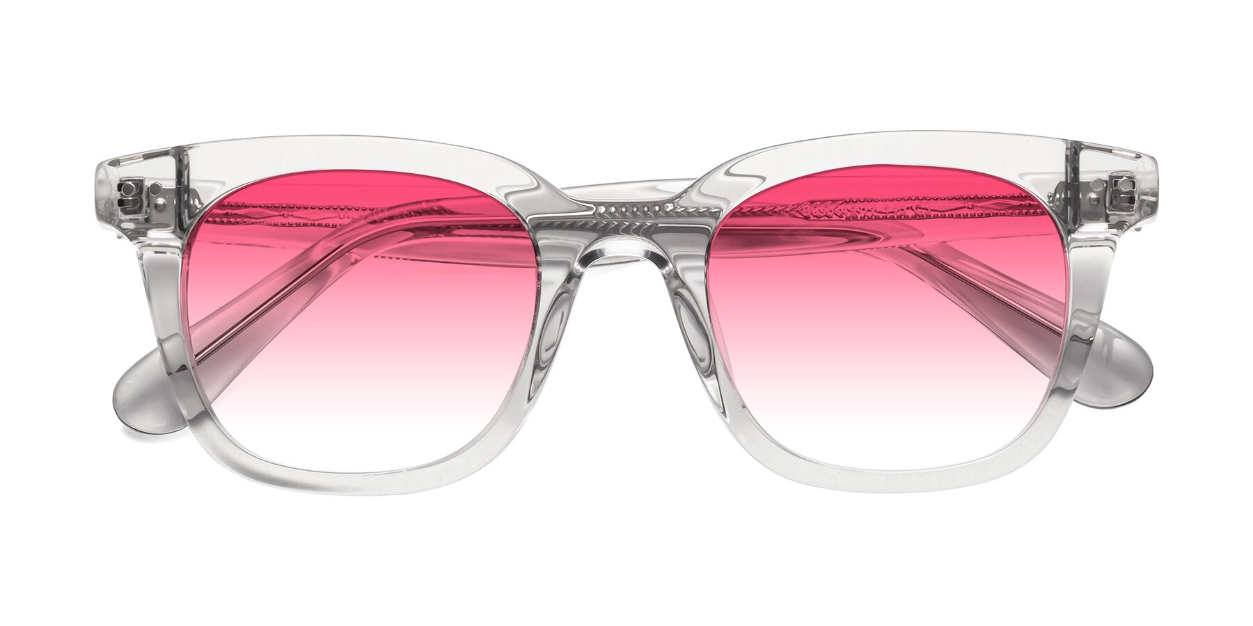 Folded Front of Bush in Clear Gray with Pink Gradient Lenses