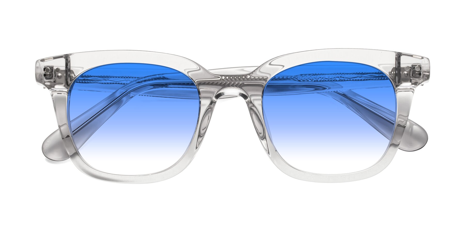 Folded Front of Bush in Clear Gray with Blue Gradient Lenses