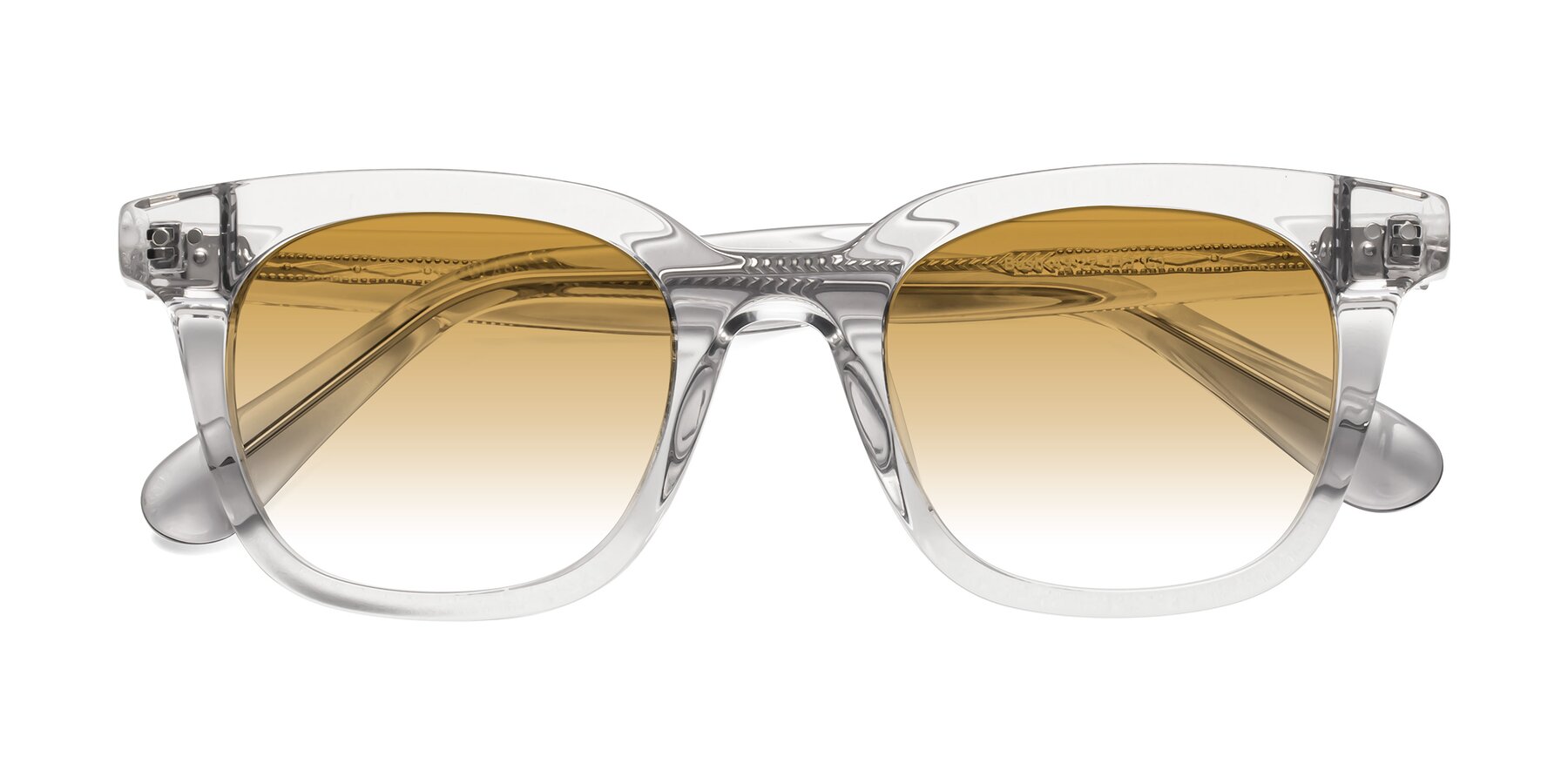 Folded Front of Bush in Clear Gray with Champagne Gradient Lenses