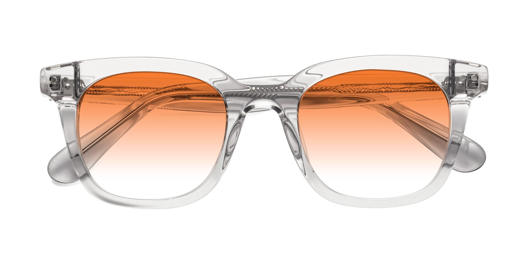 Folded Front of Bush in Clear Gray with Orange Gradient Lenses