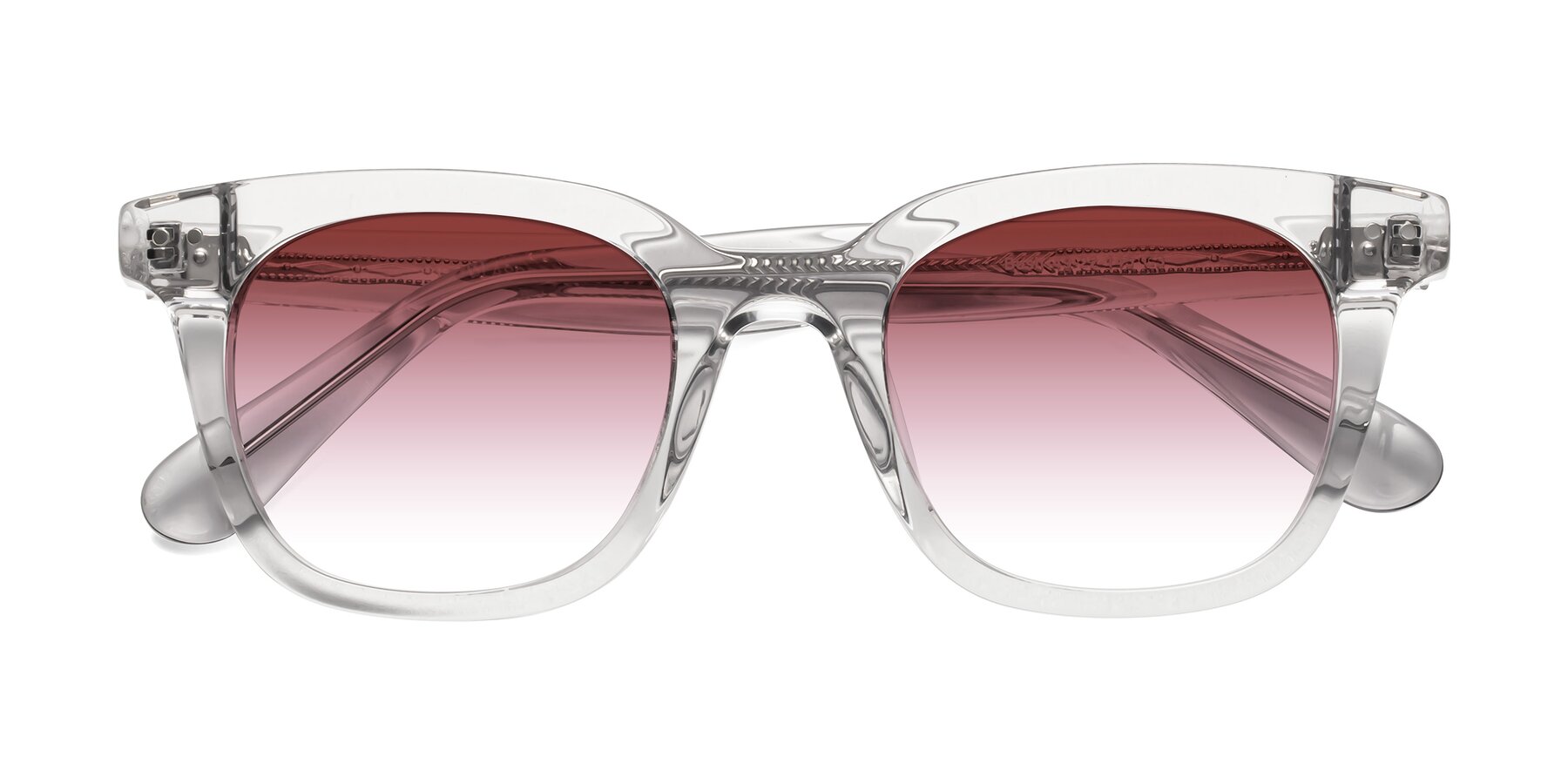 Folded Front of Bush in Clear Gray with Garnet Gradient Lenses