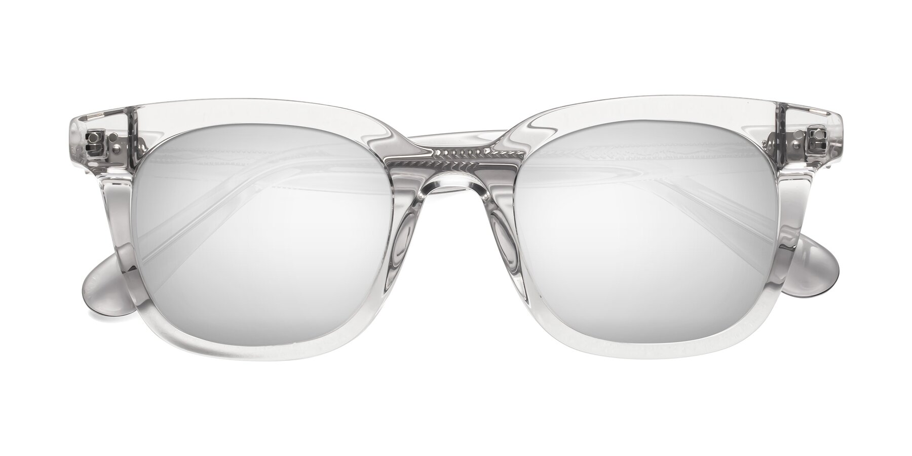 Folded Front of Bush in Clear Gray with Silver Mirrored Lenses