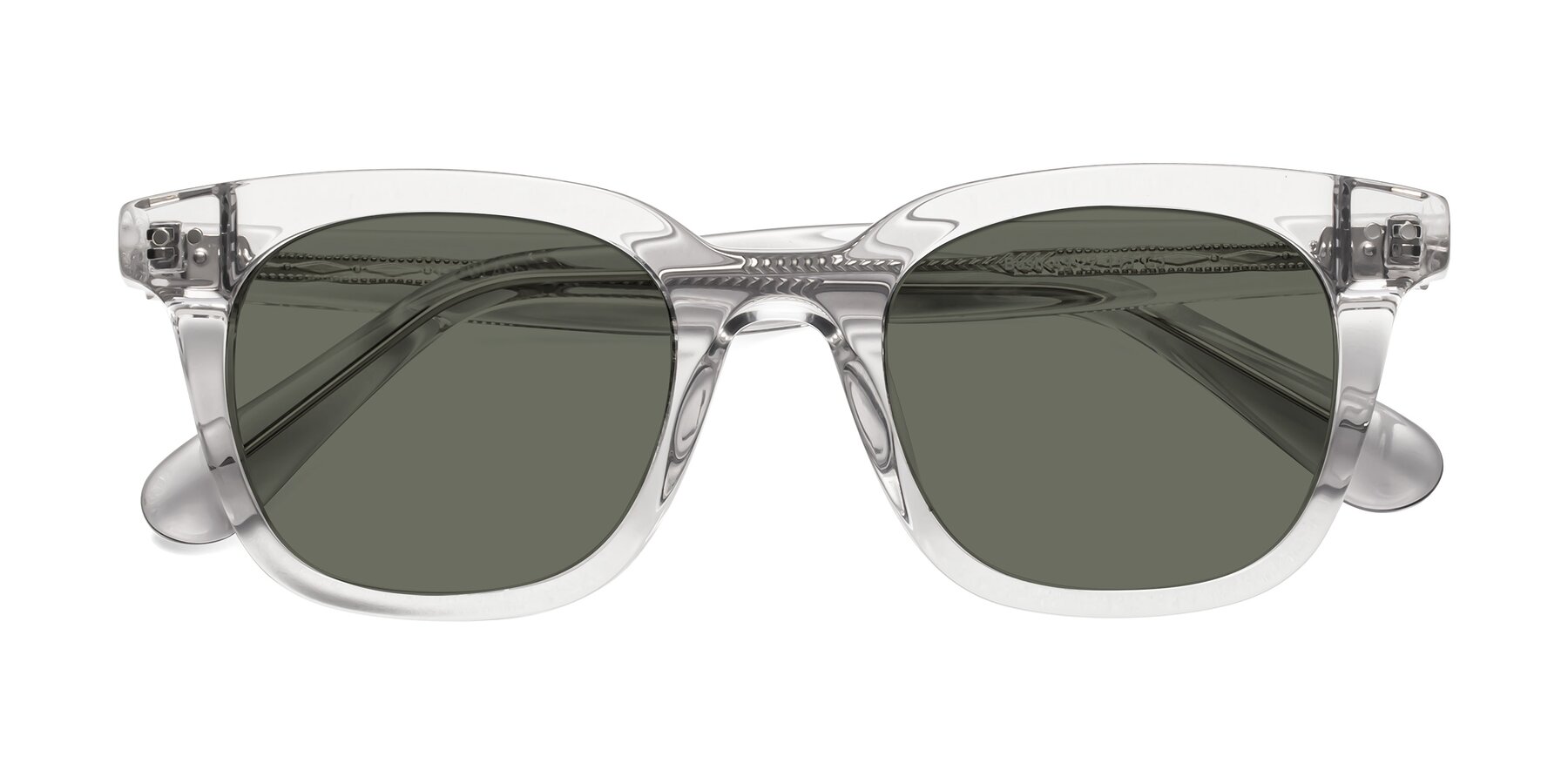 Folded Front of Bush in Clear Gray with Gray Polarized Lenses