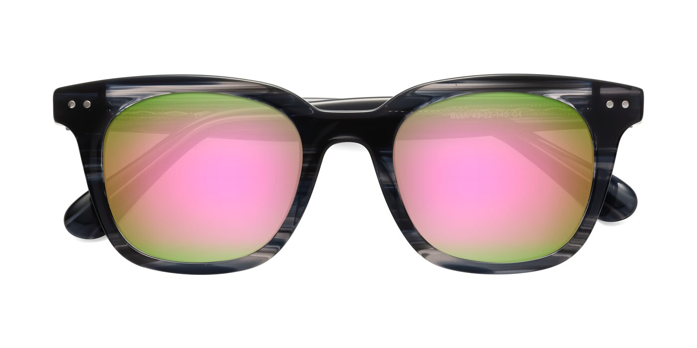 Bush - Stripe Gray Flash Mirrored Sunglasses