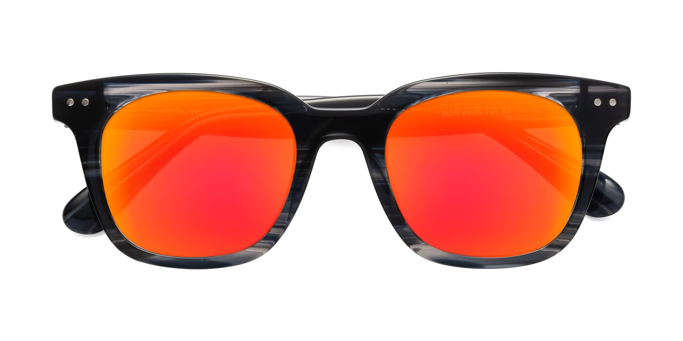 Bush - Stripe Gray Flash Mirrored Sunglasses