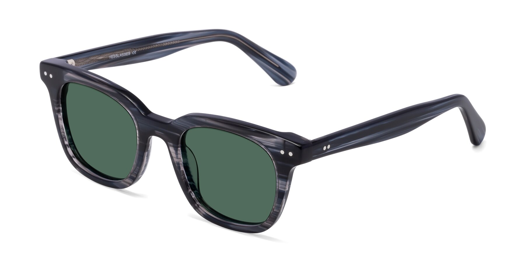 Angle of Bush in Stripe Gray with Green Polarized Lenses