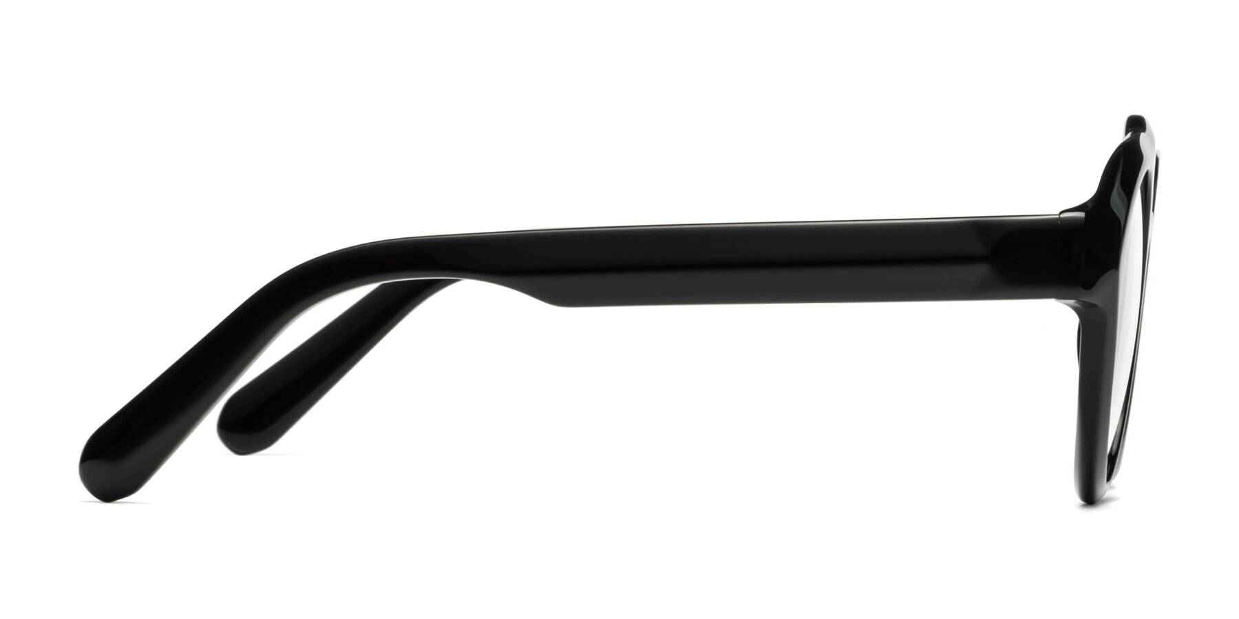 Side of Crown in Black with Clear Reading Eyeglass Lenses
