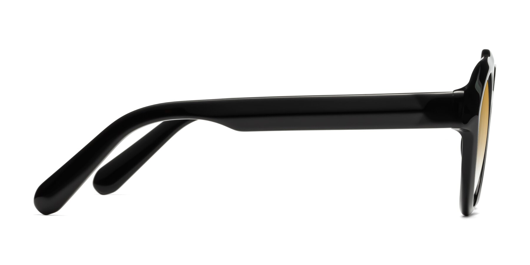 Side of Crown in Black with Champagne Gradient Lenses