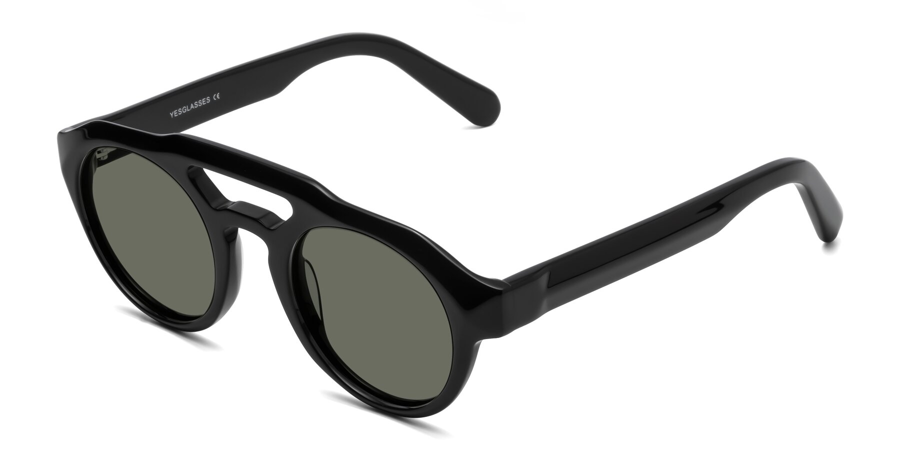 Angle of Crown in Black with Gray Polarized Lenses