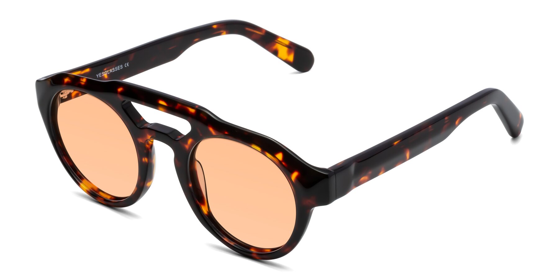 Angle of Crown in Tortoise with Light Orange Tinted Lenses