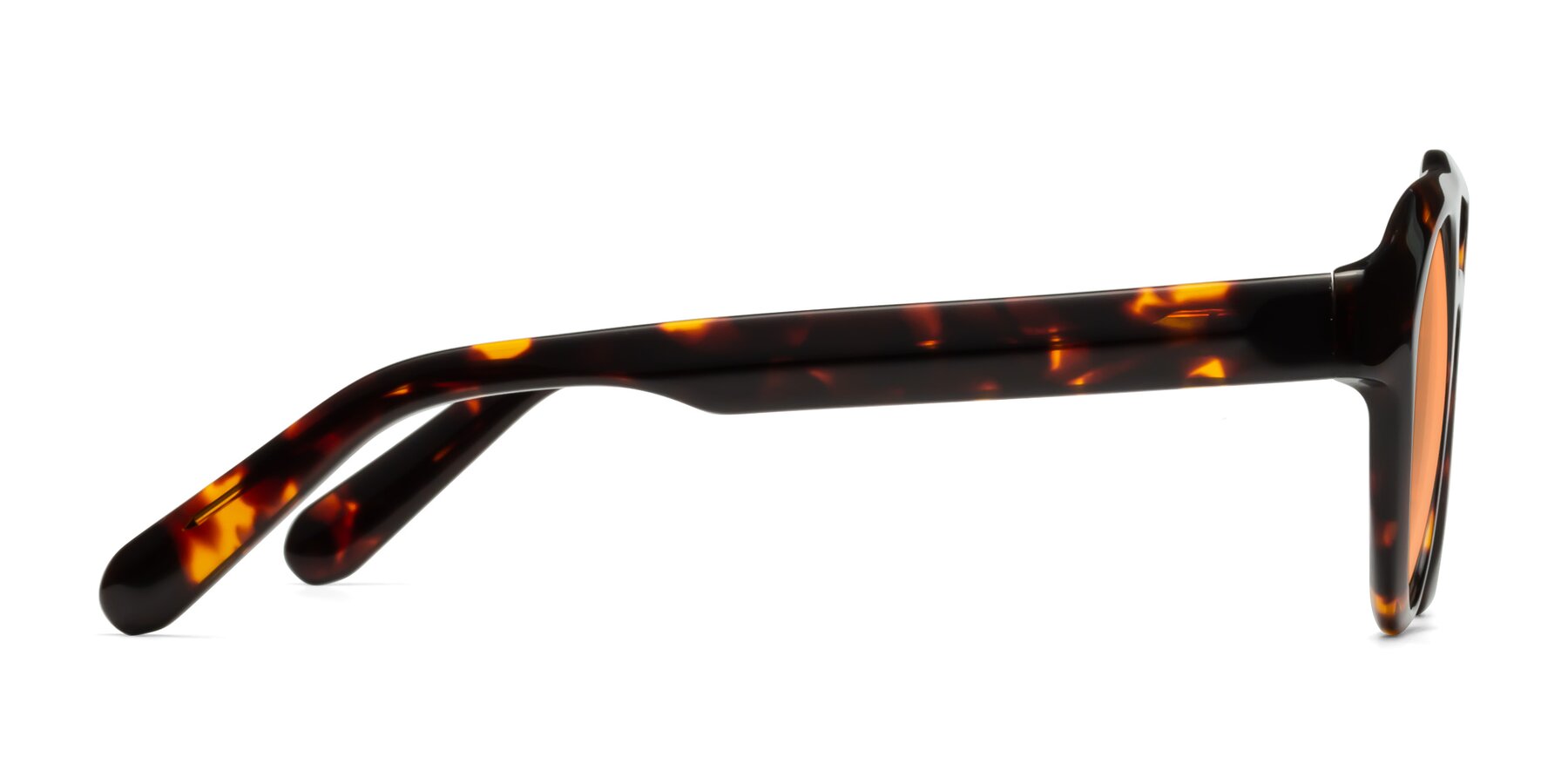 Side of Crown in Tortoise with Medium Orange Tinted Lenses