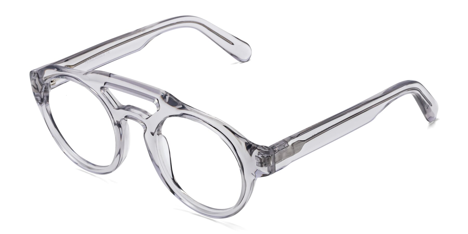 Angle of Crown in Light Gray with Clear Eyeglass Lenses