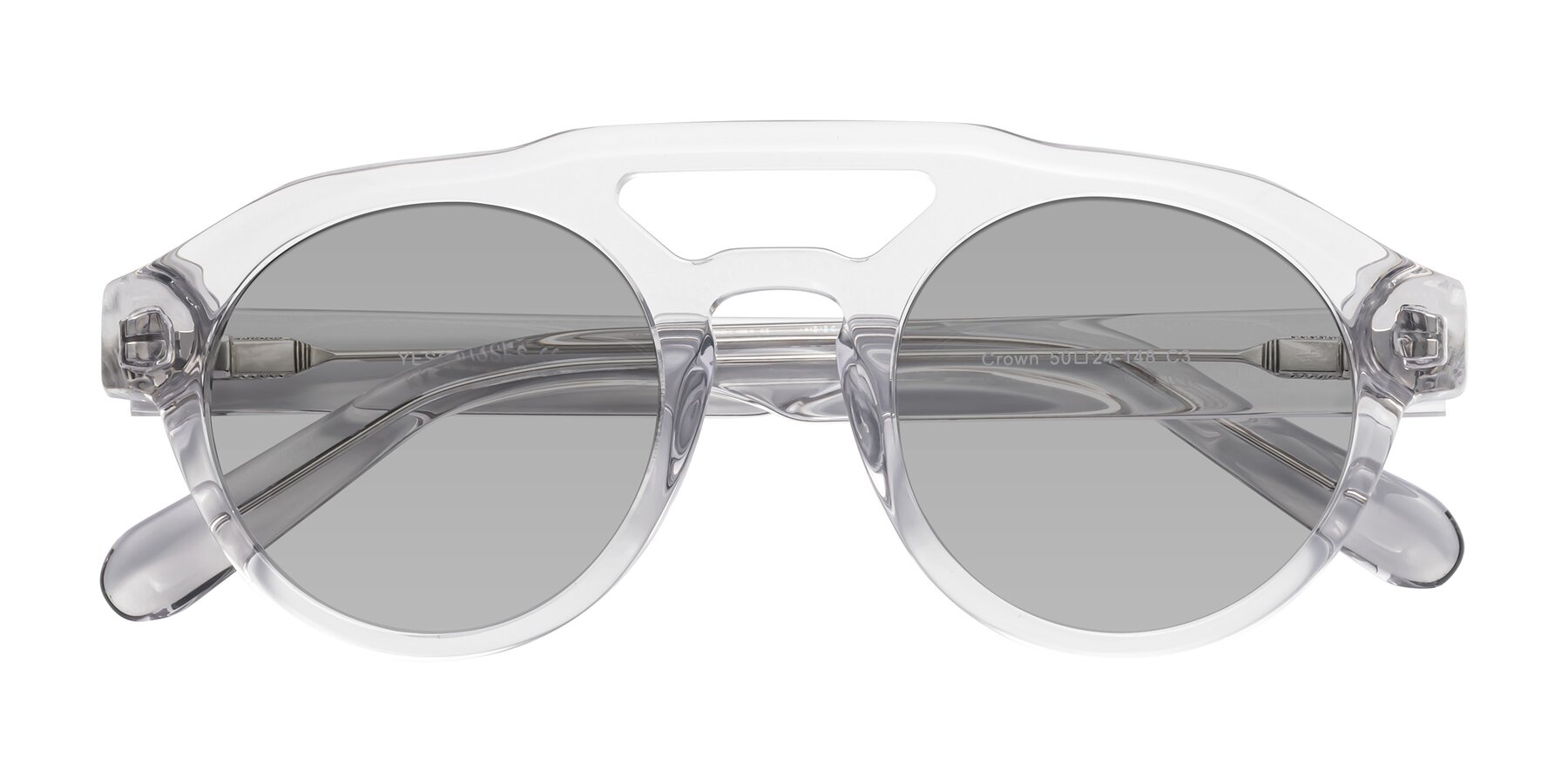 Folded Front of Crown in Light Gray with Light Gray Tinted Lenses