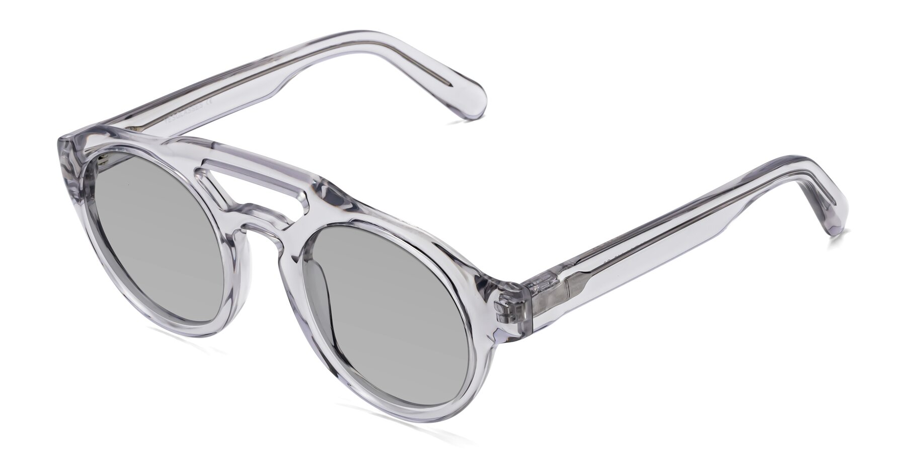 Angle of Crown in Light Gray with Light Gray Tinted Lenses