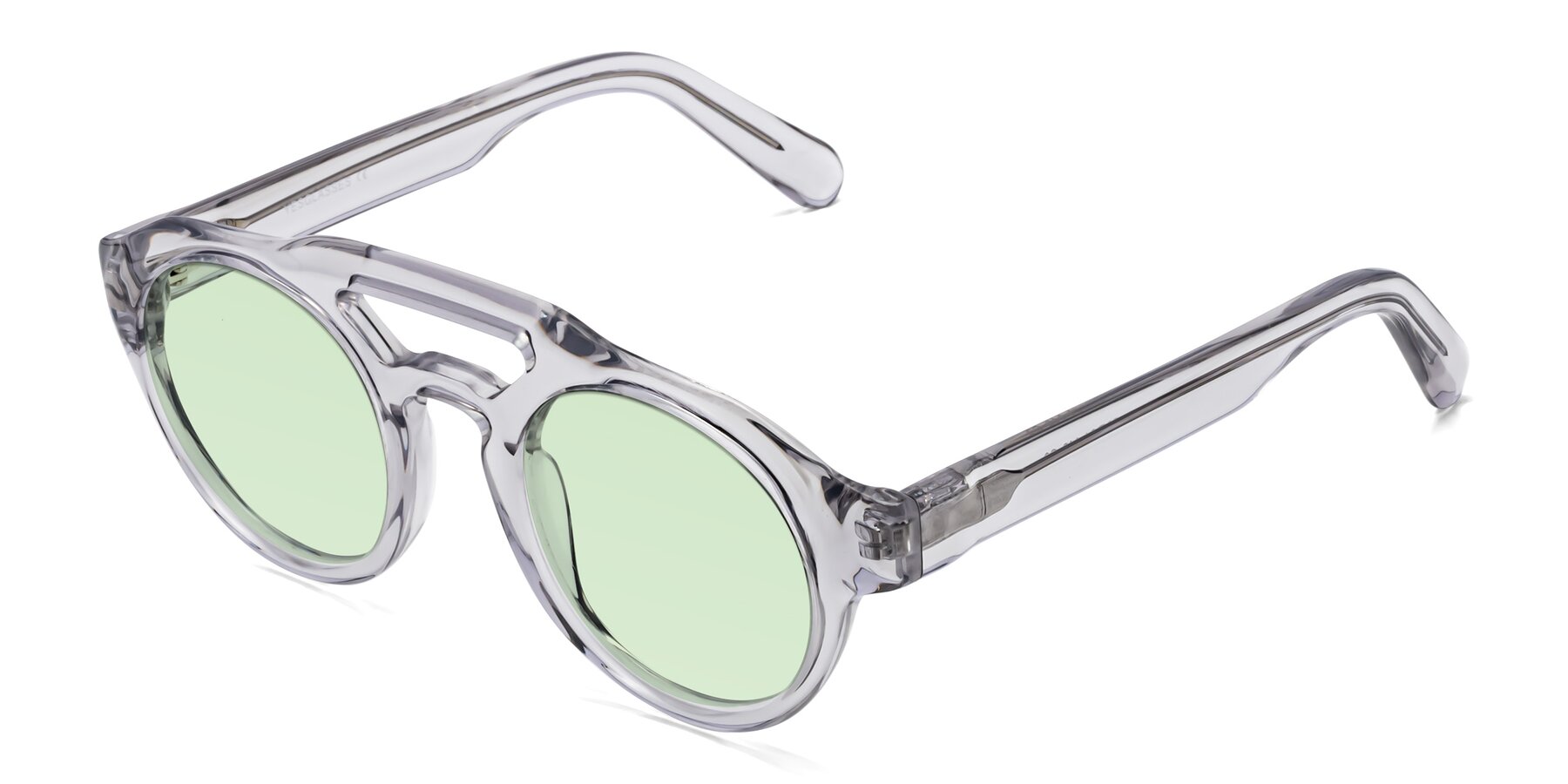 Angle of Crown in Light Gray with Light Green Tinted Lenses