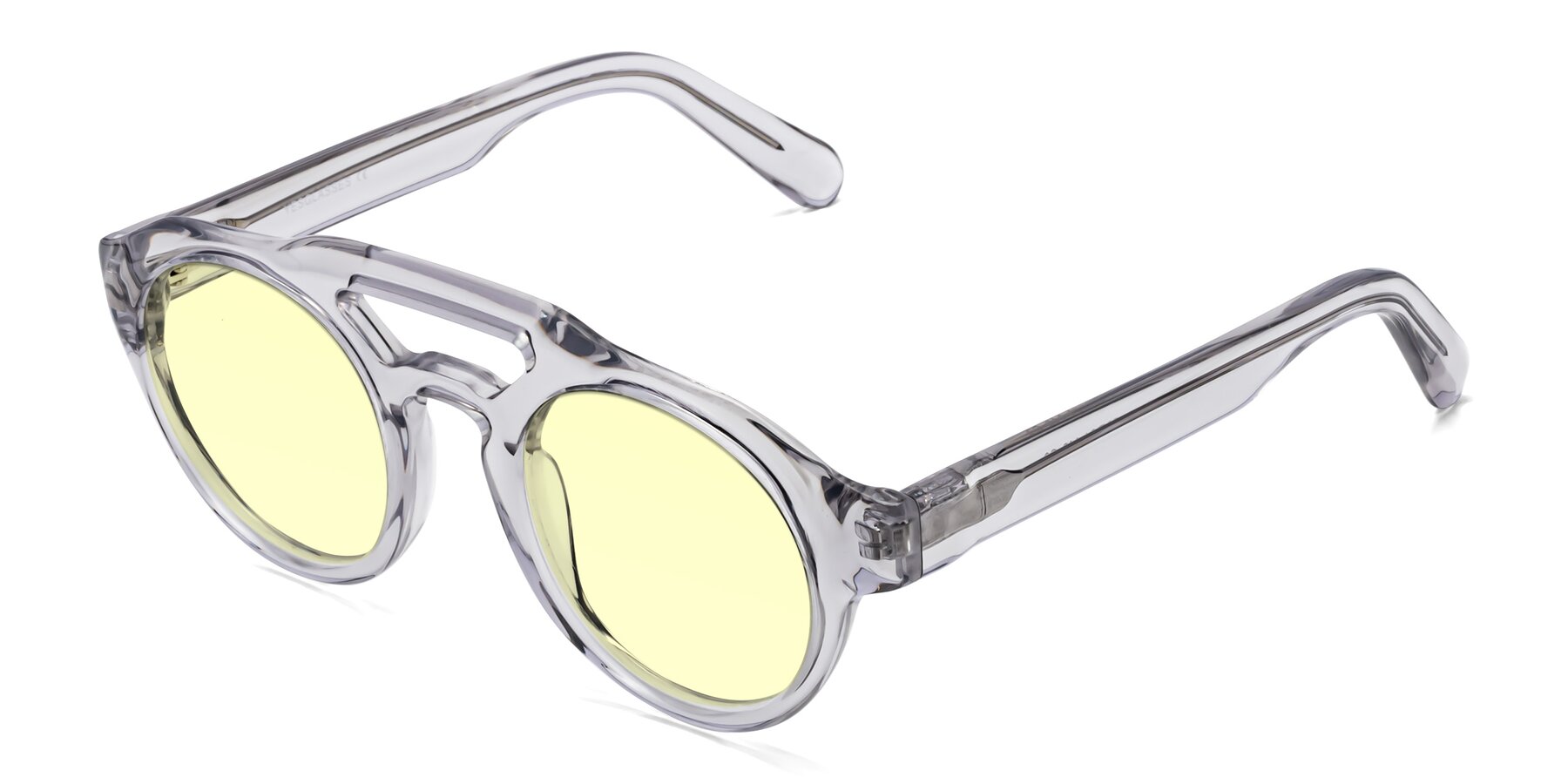 Angle of Crown in Light Gray with Light Yellow Tinted Lenses