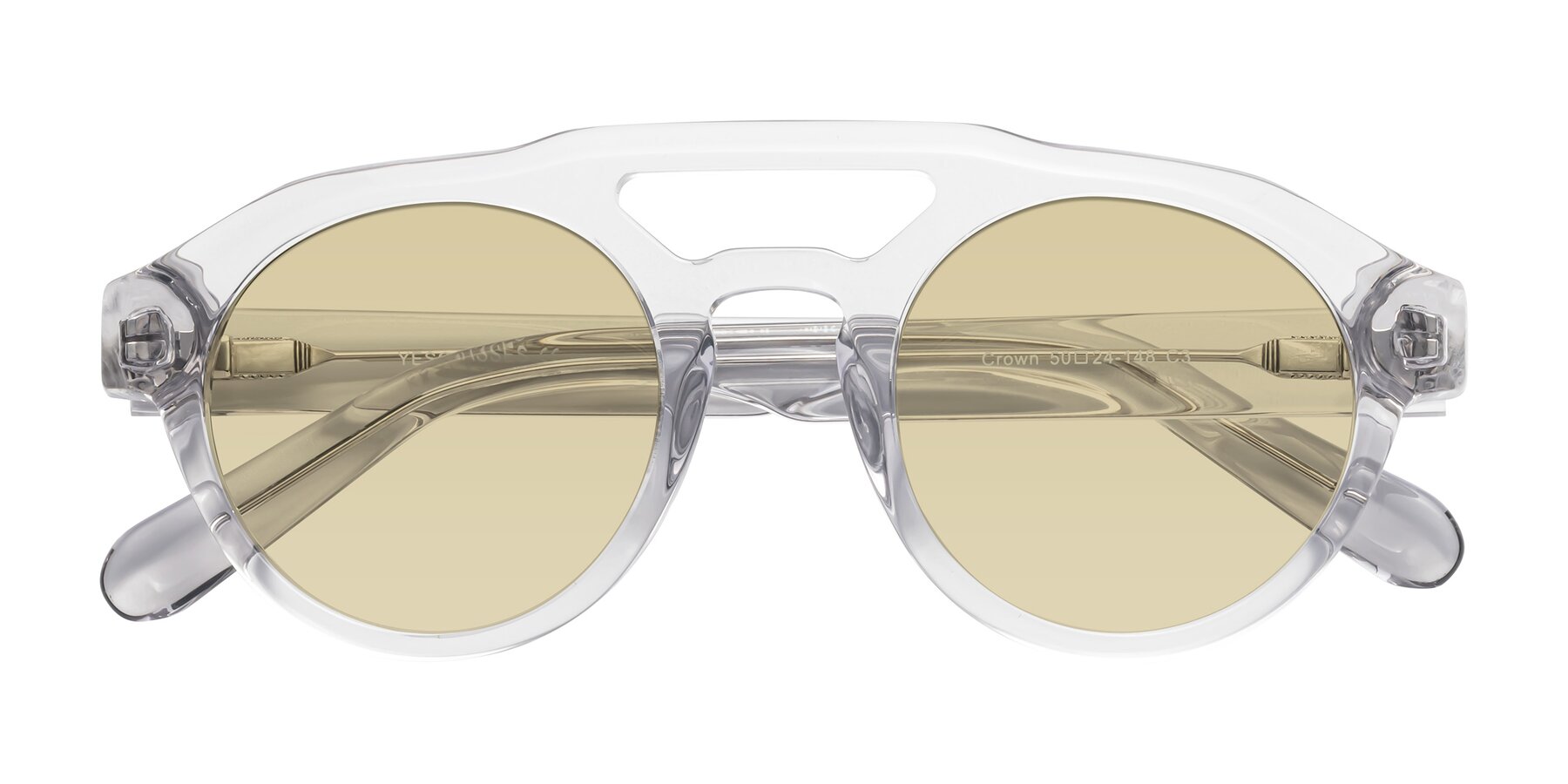 Folded Front of Crown in Light Gray with Light Champagne Tinted Lenses