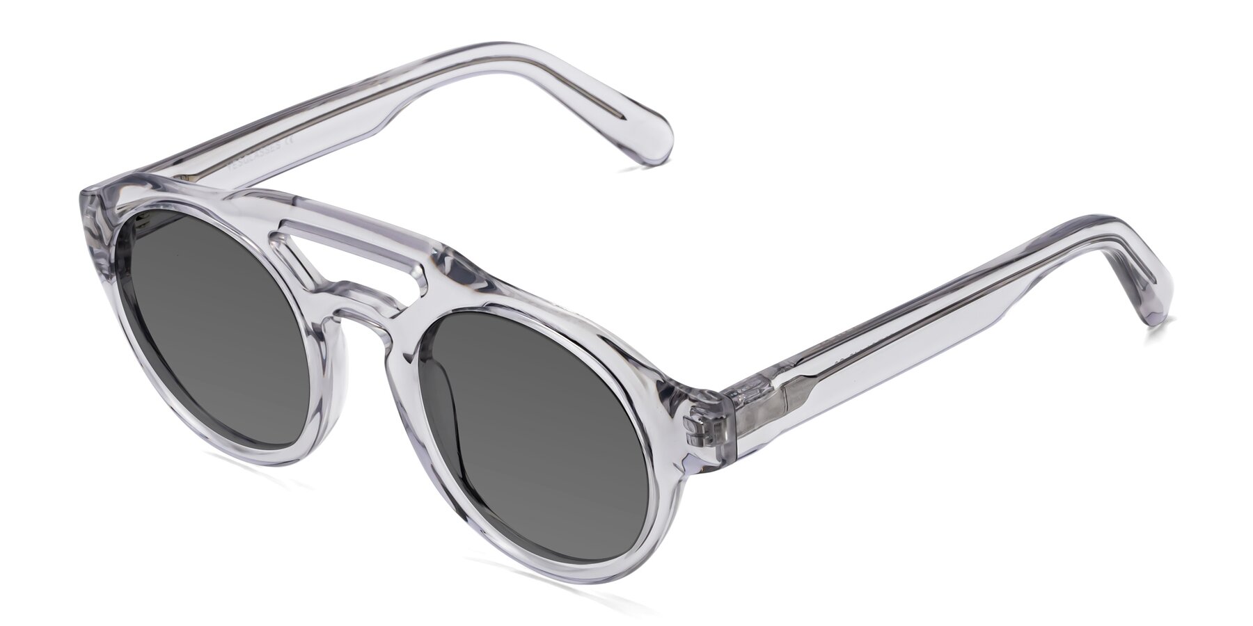 Angle of Crown in Light Gray with Medium Gray Tinted Lenses