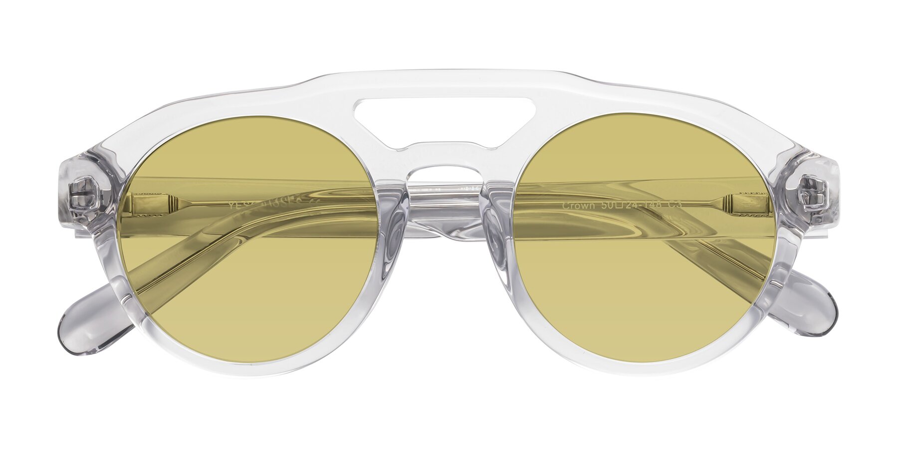 Folded Front of Crown in Light Gray with Medium Champagne Tinted Lenses