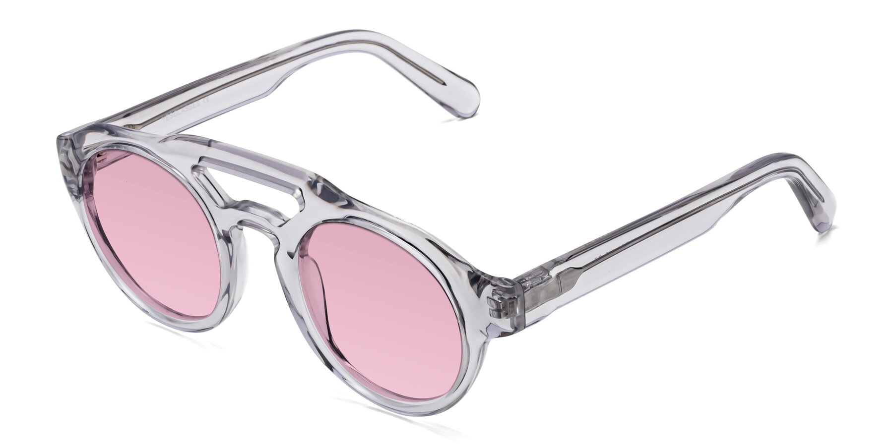 Angle of Crown in Light Gray with Light Wine Tinted Lenses