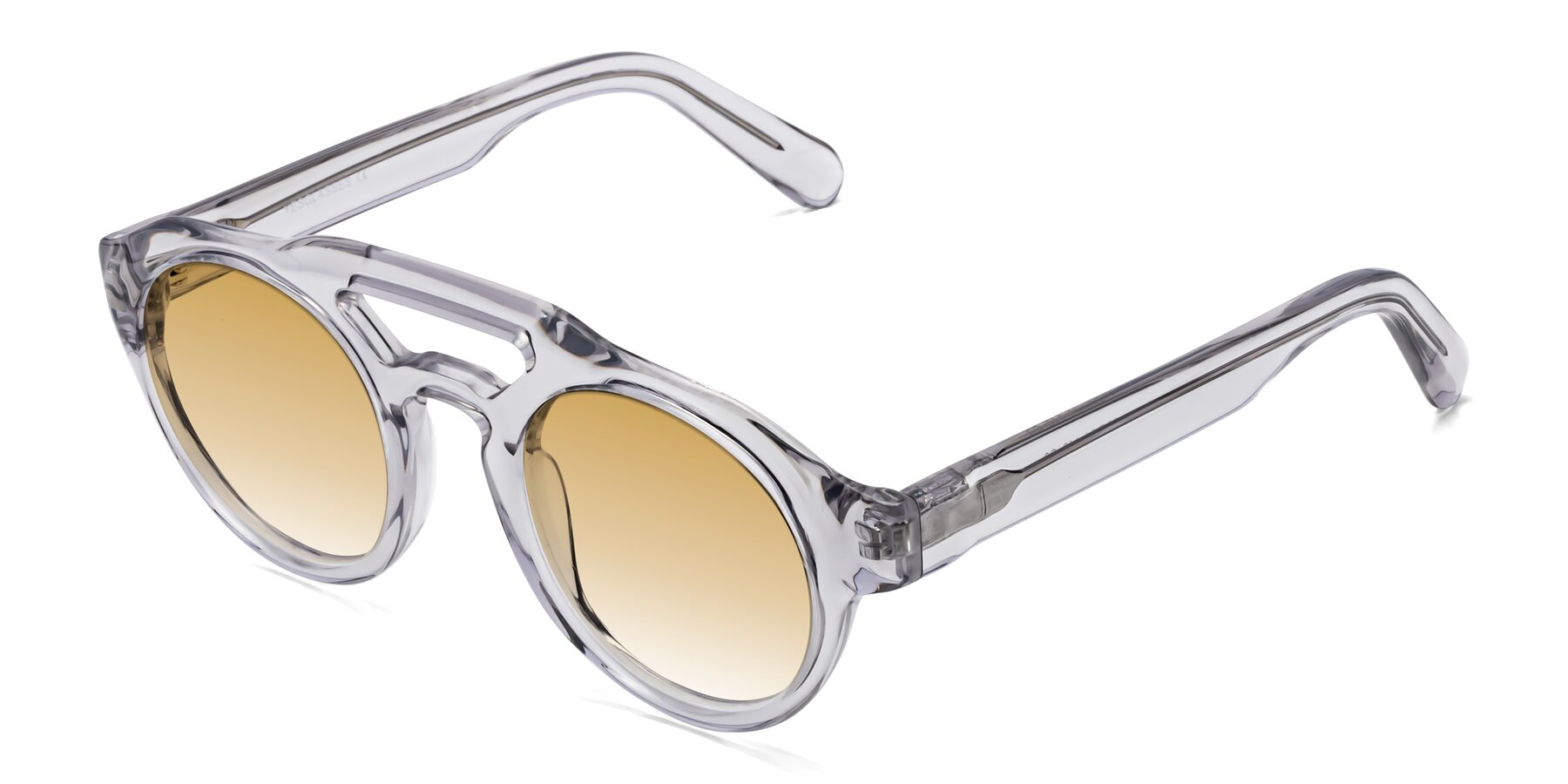 Angle of Crown in Light Gray with Champagne Gradient Lenses