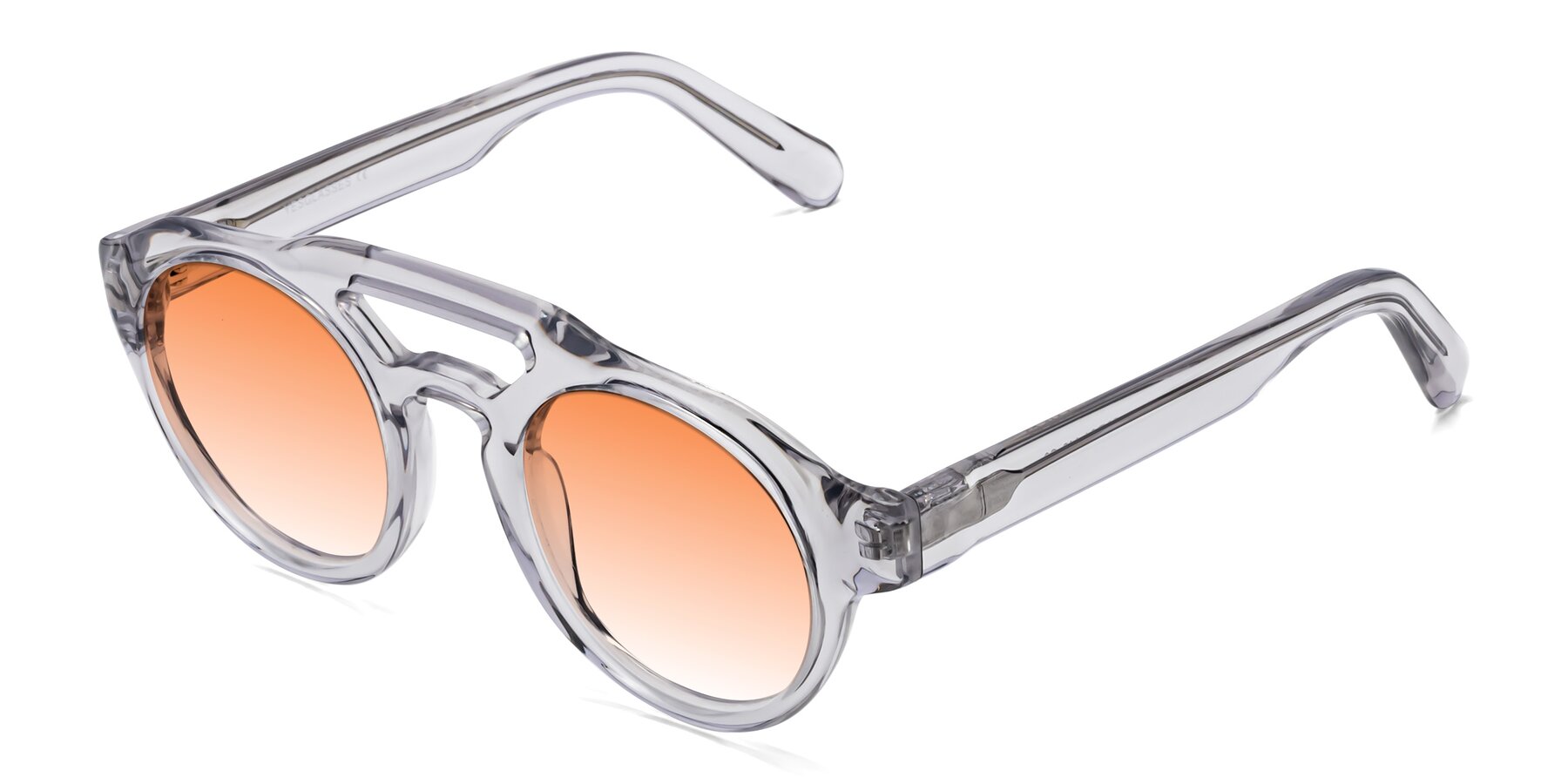 Angle of Crown in Light Gray with Orange Gradient Lenses