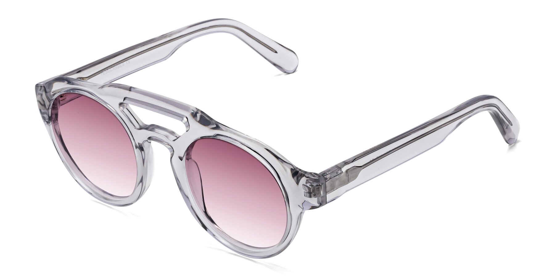 Angle of Crown in Light Gray with Wine Gradient Lenses