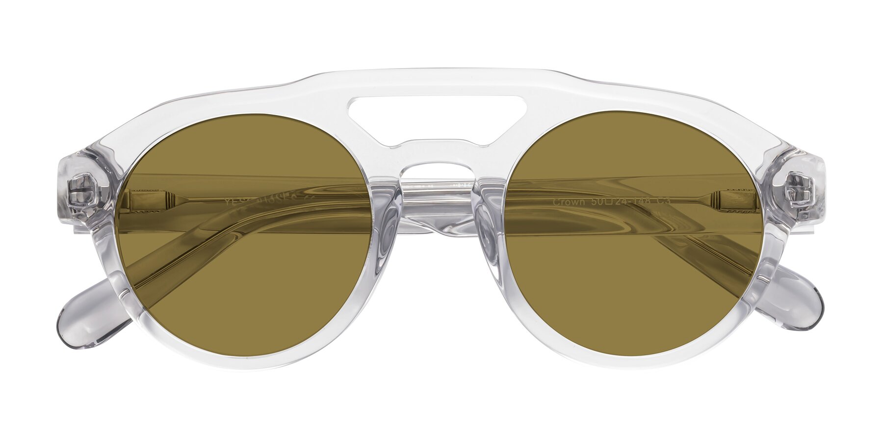 Folded Front of Crown in Light Gray with Brown Polarized Lenses