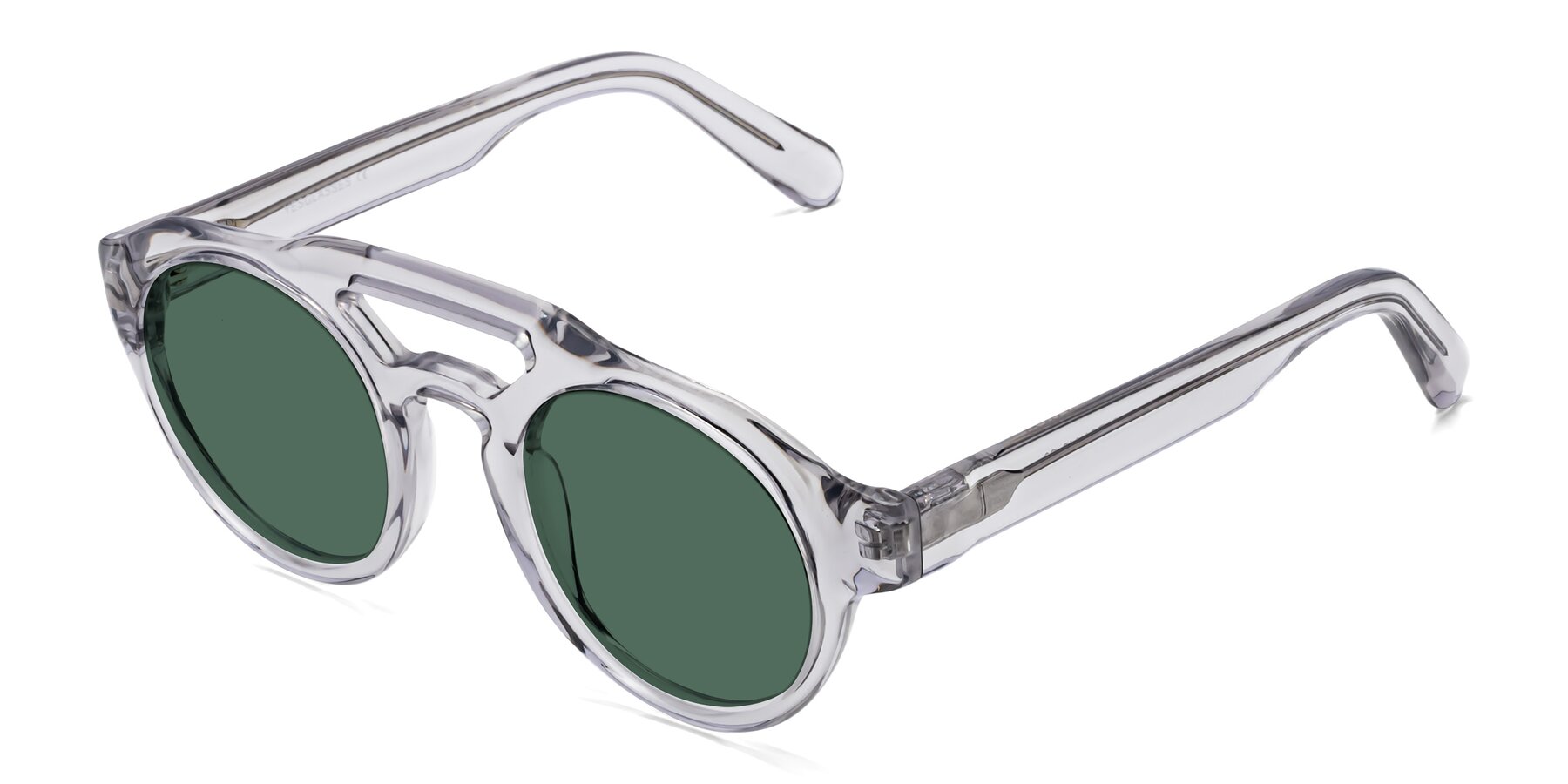 Angle of Crown in Light Gray with Green Polarized Lenses