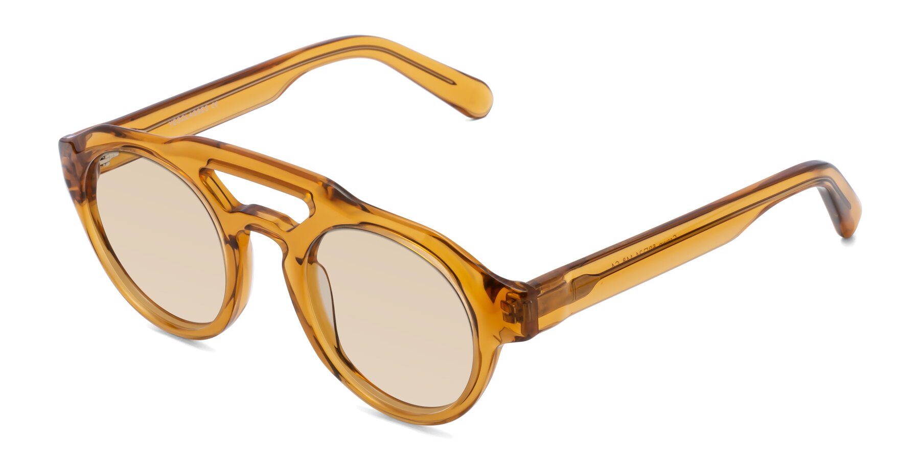 Angle of Crown in Amber with Light Brown Tinted Lenses