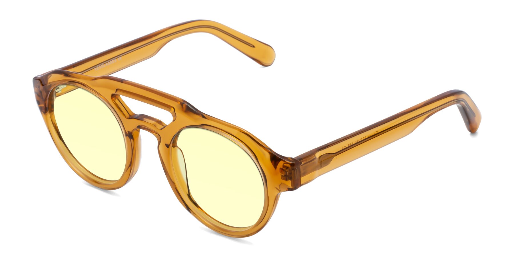 Angle of Crown in Amber with Light Yellow Tinted Lenses