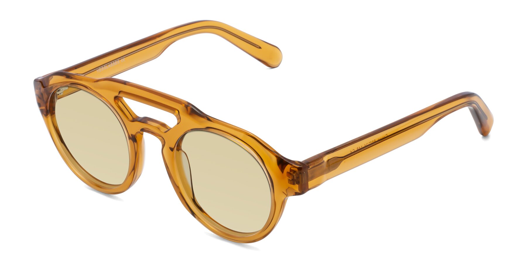 Angle of Crown in Amber with Light Champagne Tinted Lenses