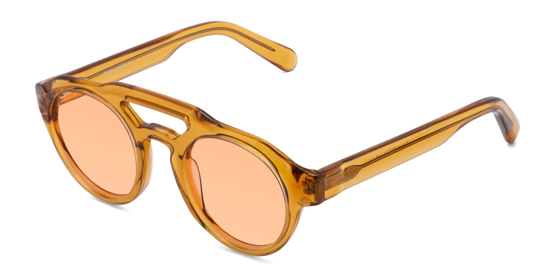 Angle of Crown in Amber with Light Orange Tinted Lenses