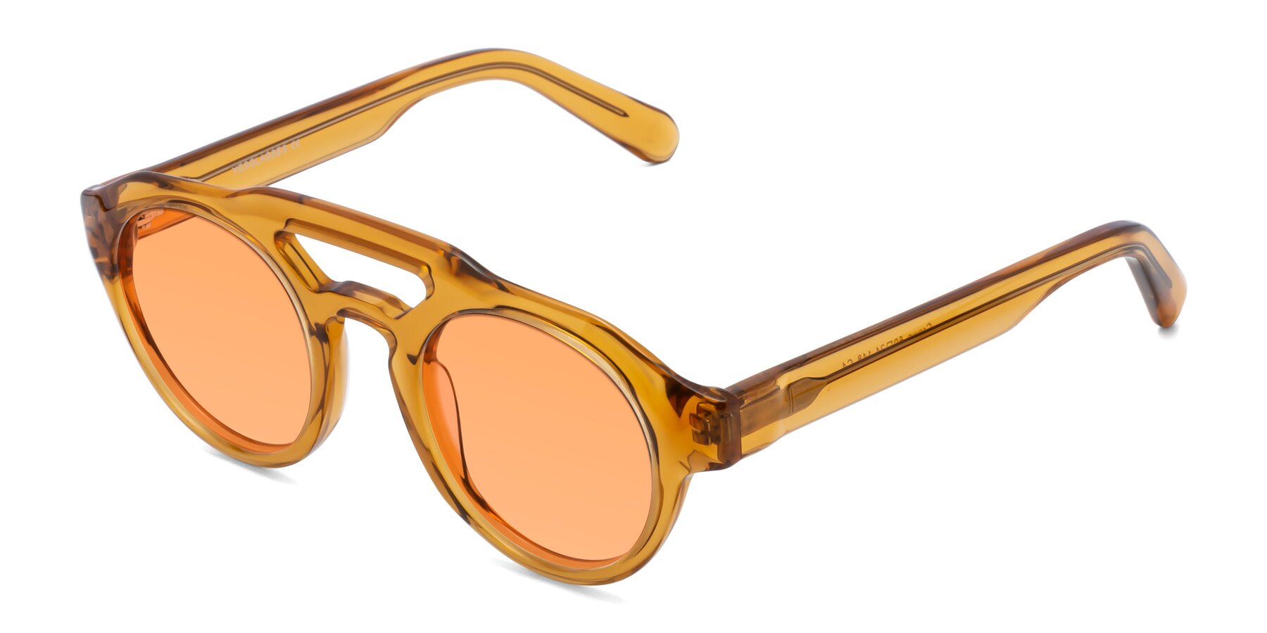 Angle of Crown in Amber with Medium Orange Tinted Lenses
