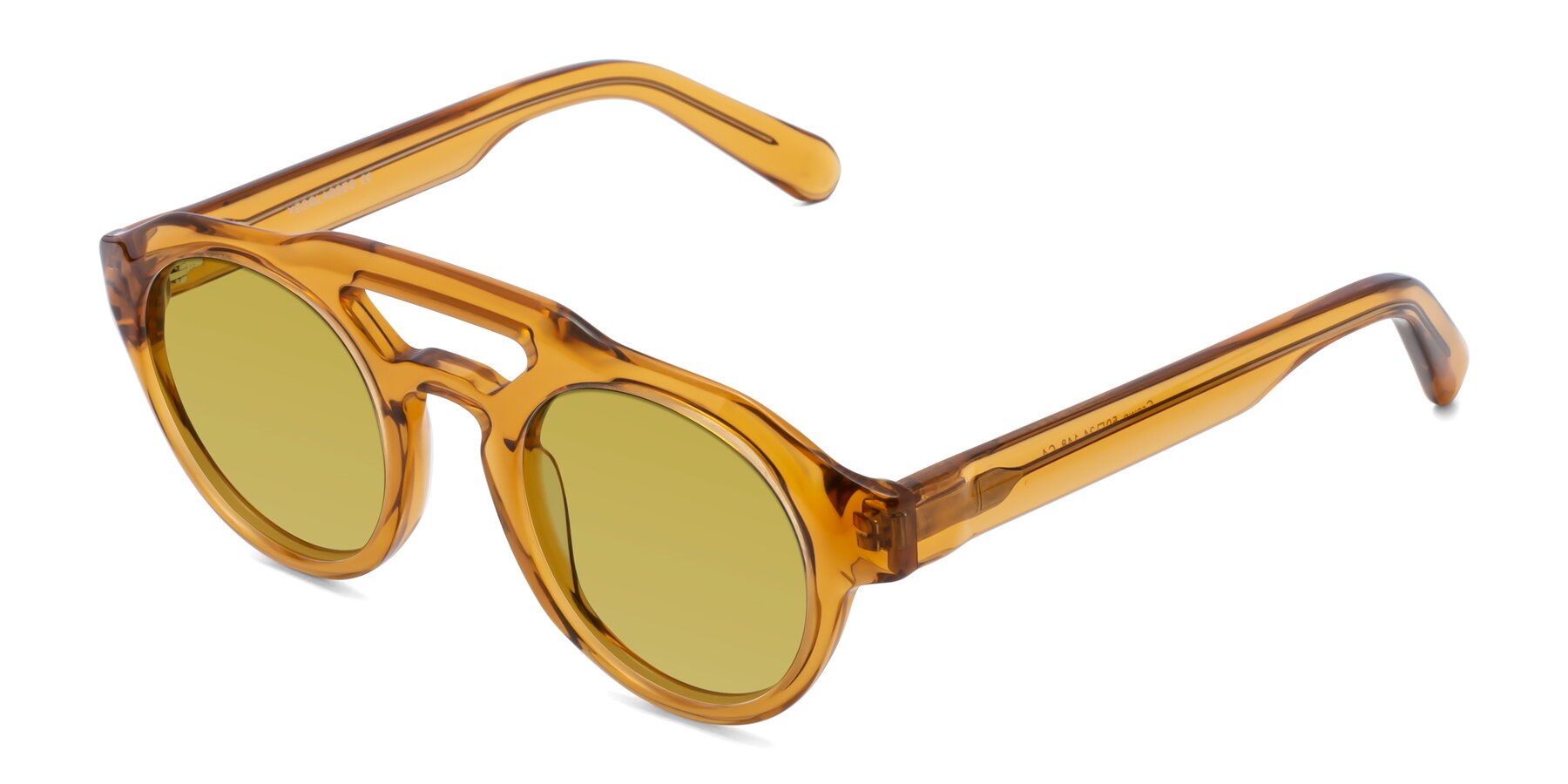 Angle of Crown in Amber with Champagne Tinted Lenses