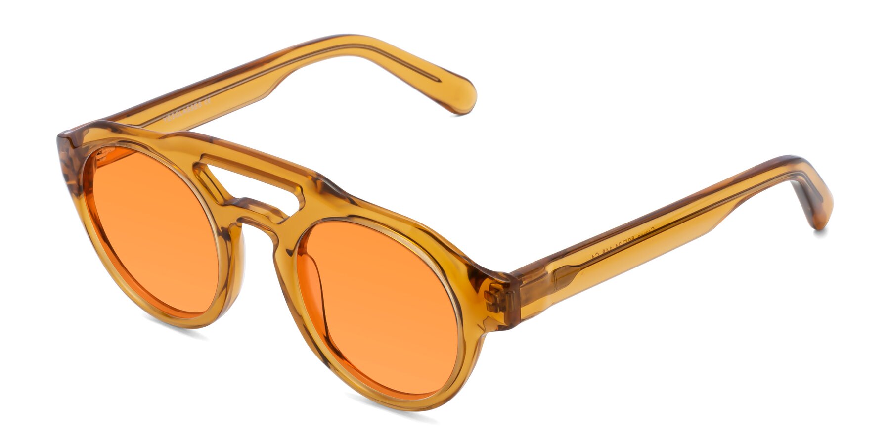 Angle of Crown in Amber with Orange Tinted Lenses