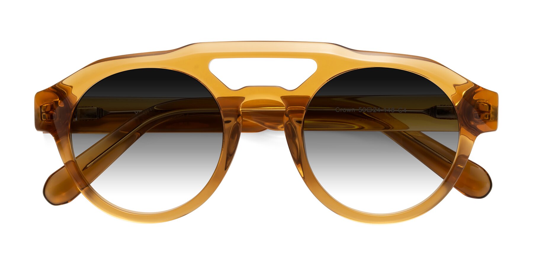 Folded Front of Crown in Amber with Gray Gradient Lenses