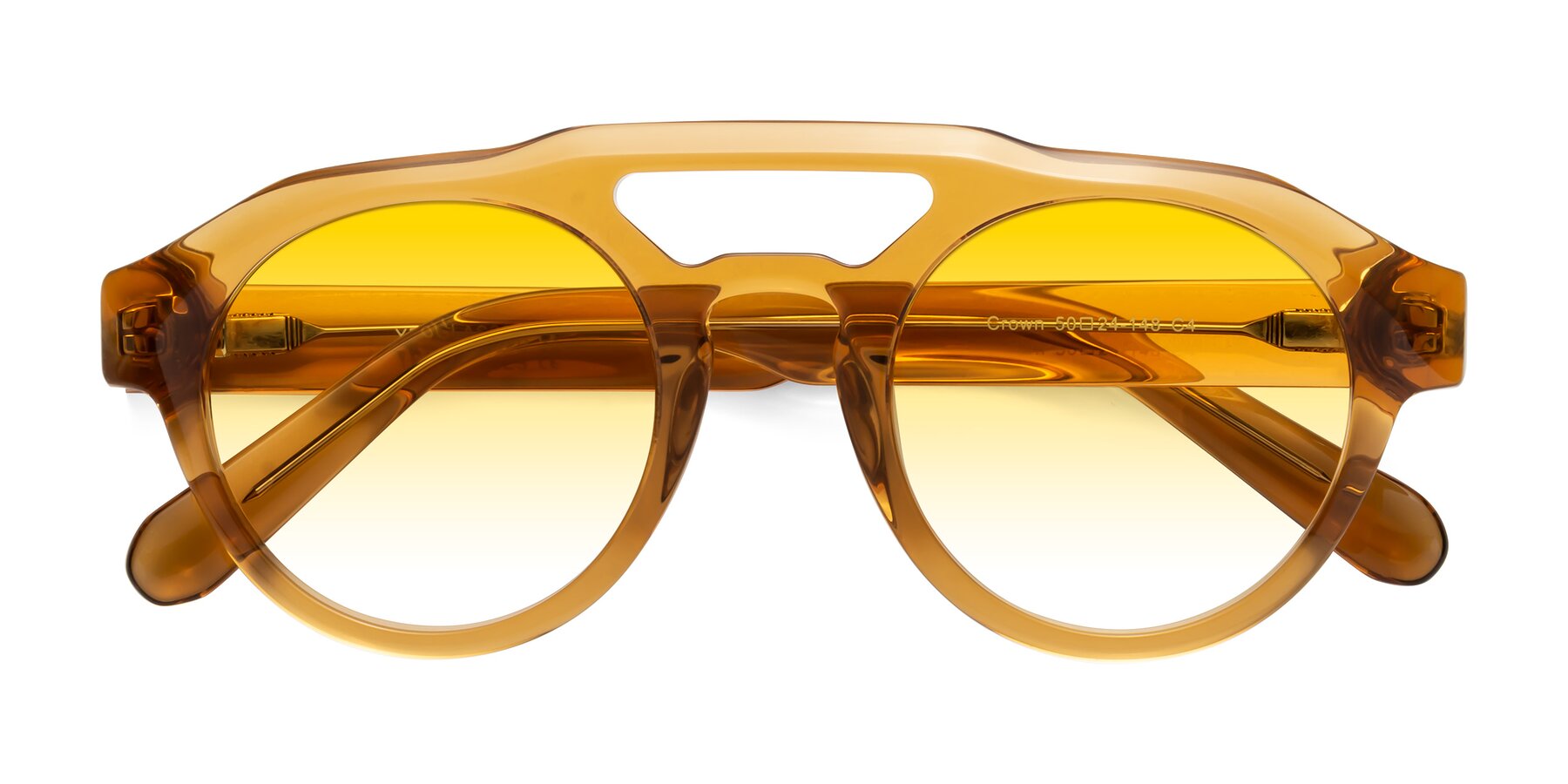 Folded Front of Crown in Amber with Yellow Gradient Lenses