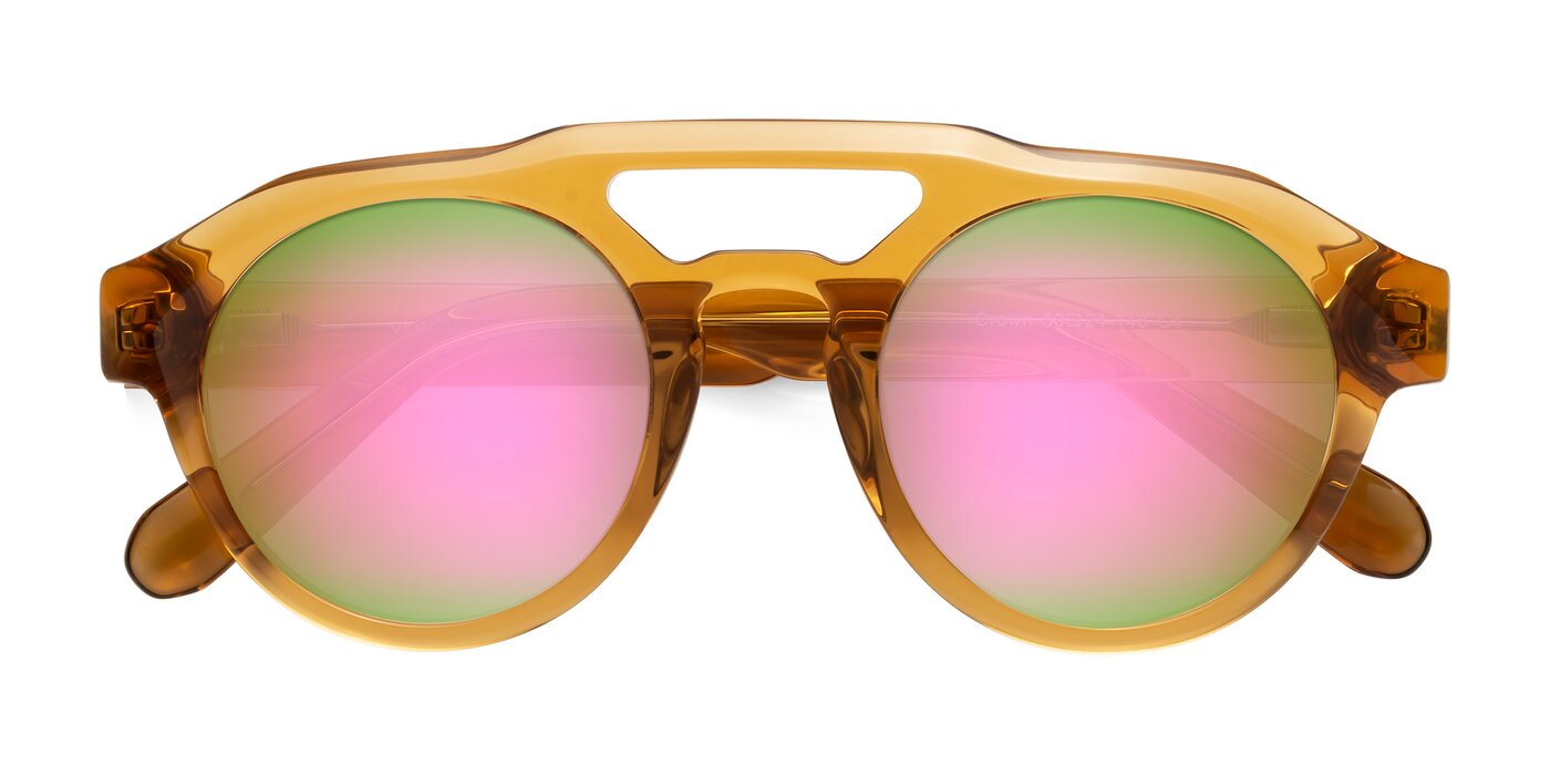 Crown - Amber Flash Mirrored Sunglasses
