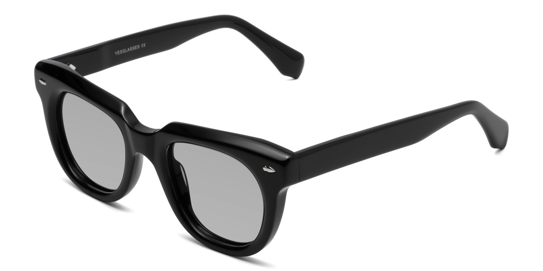 Angle of Davis in Black with Light Gray Tinted Lenses