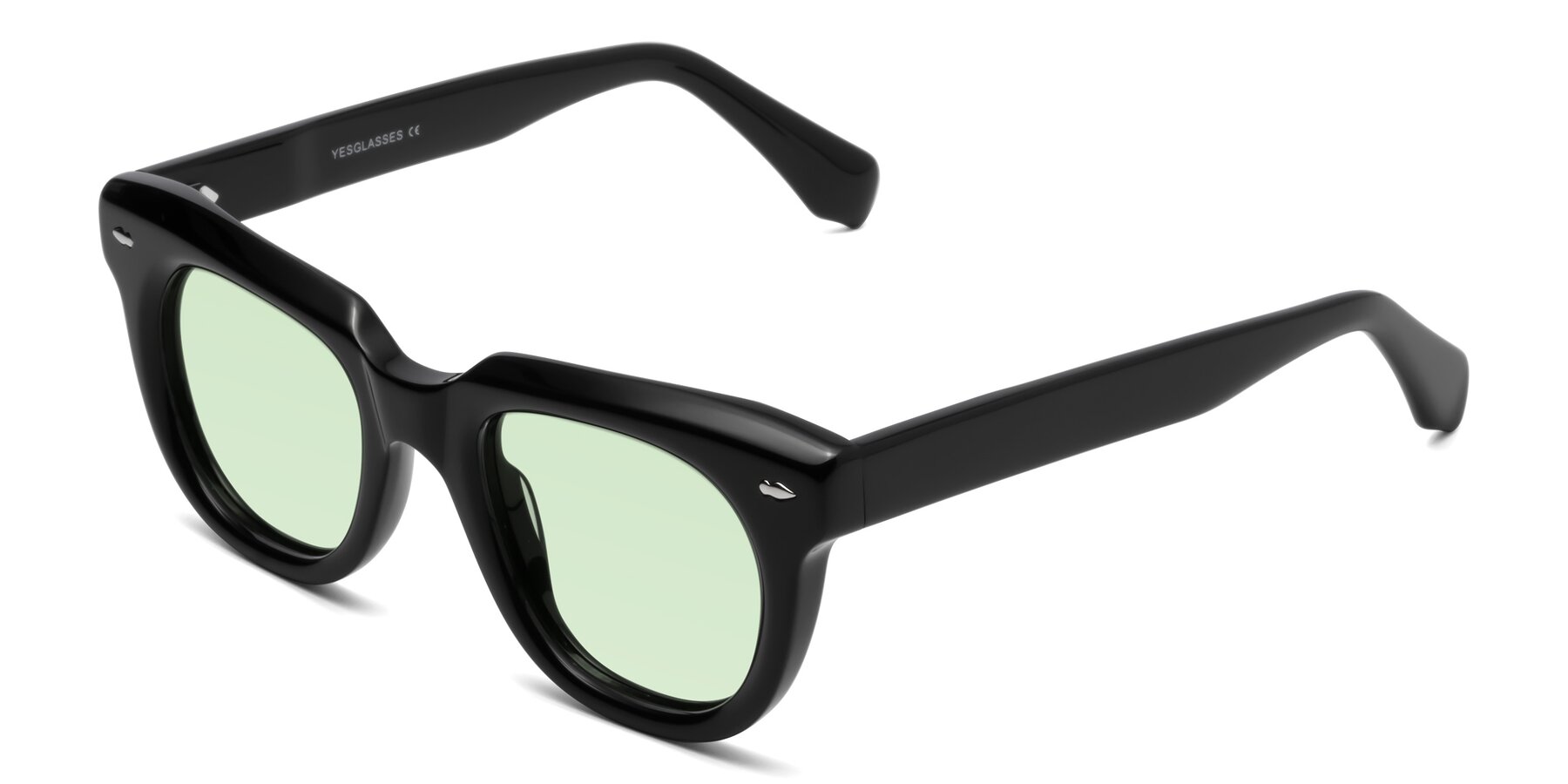 Angle of Davis in Black with Light Green Tinted Lenses