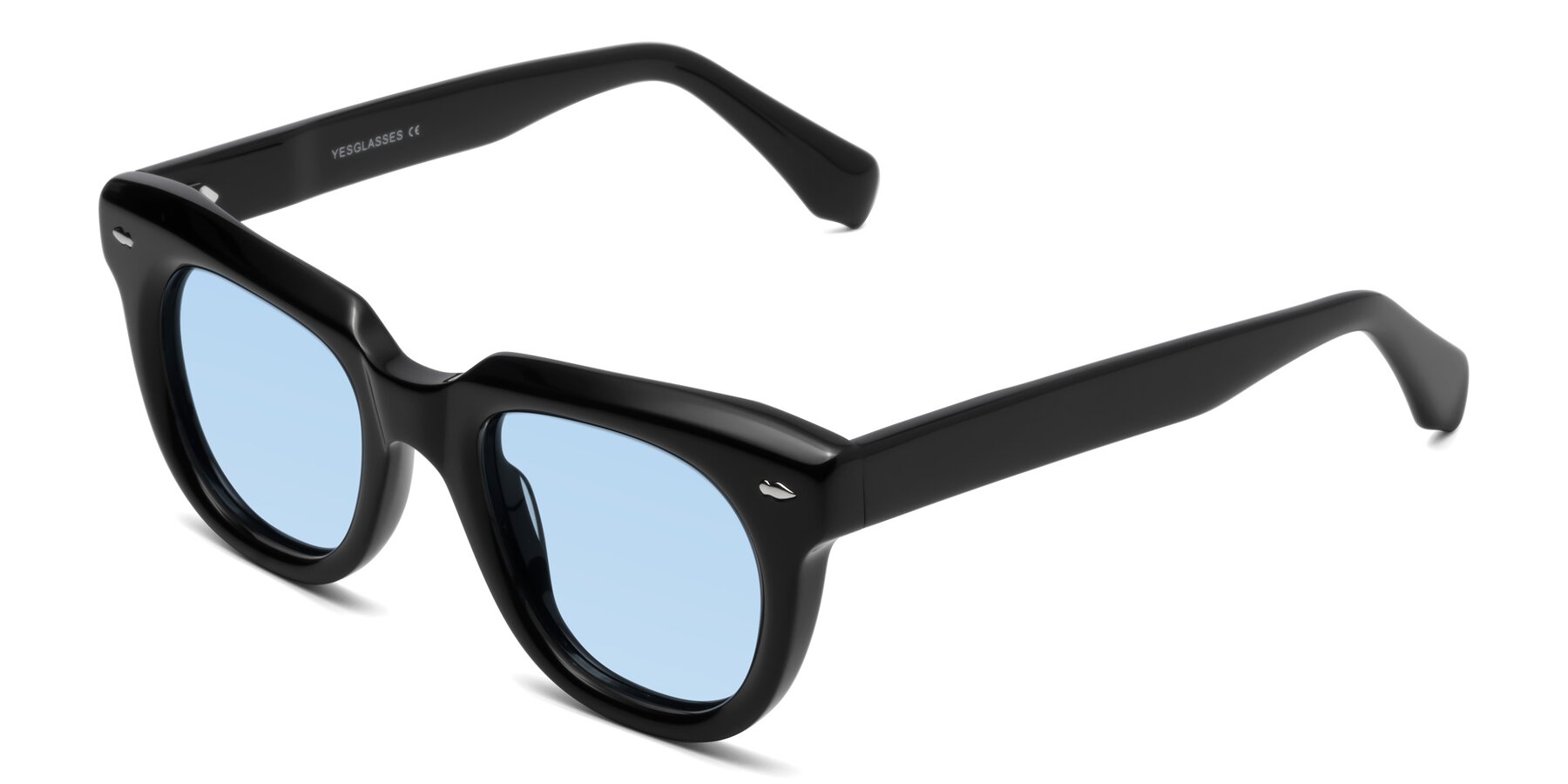 Angle of Davis in Black with Light Blue Tinted Lenses