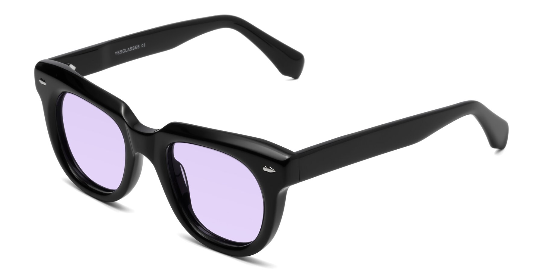 Angle of Davis in Black with Light Purple Tinted Lenses