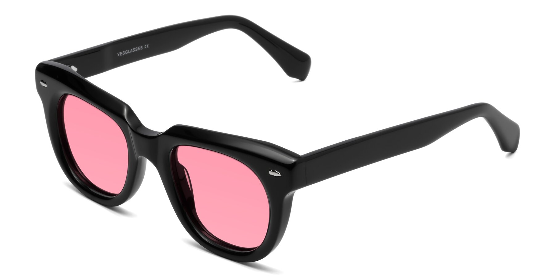 Angle of Davis in Black with Pink Tinted Lenses