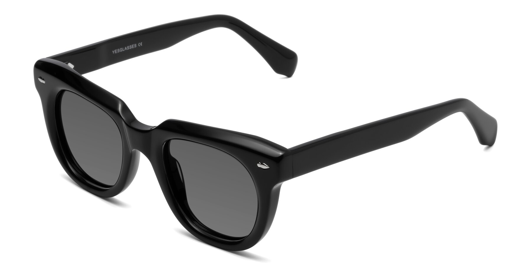 Angle of Davis in Black with Medium Gray Tinted Lenses