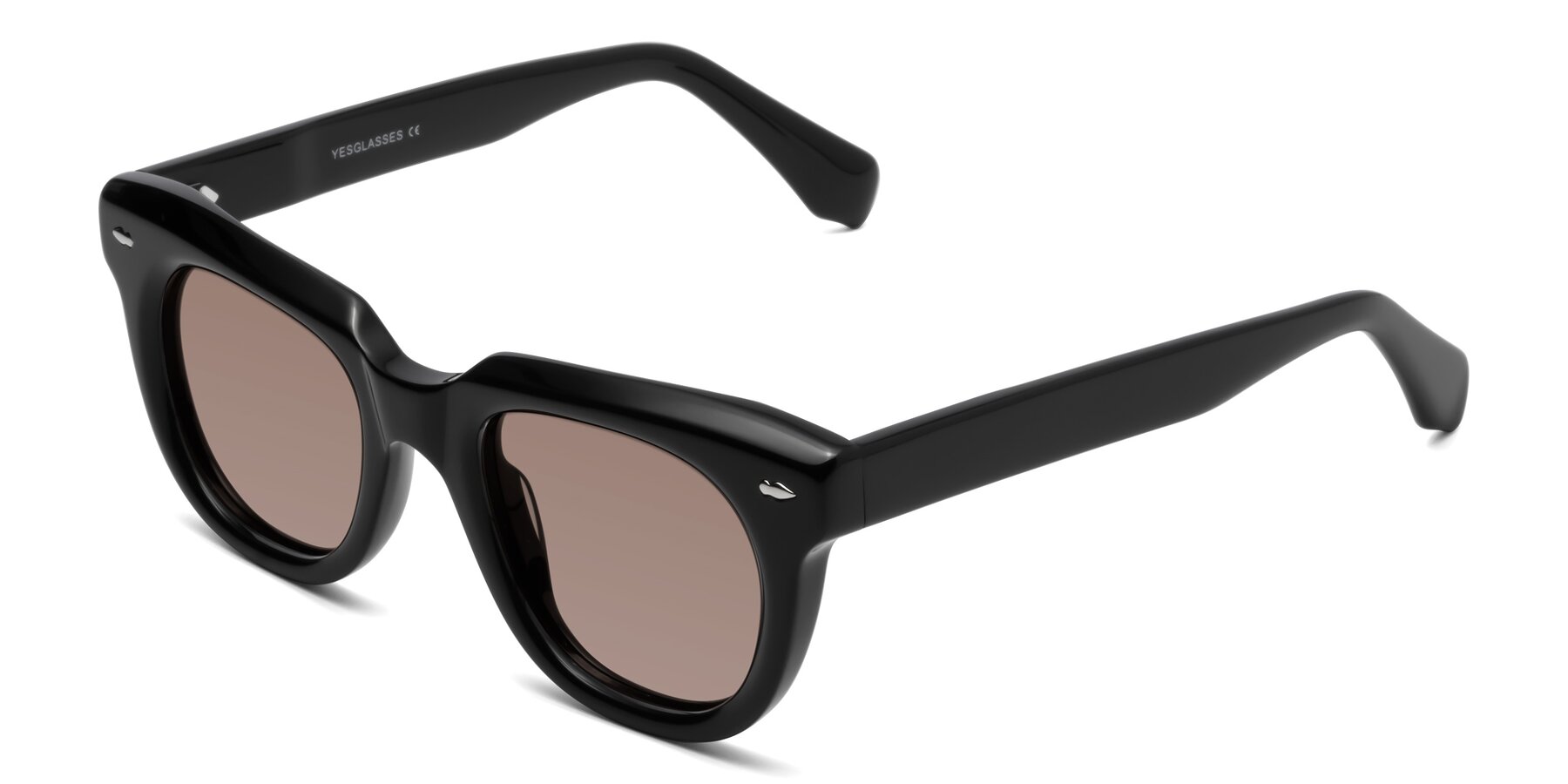 Angle of Davis in Black with Medium Brown Tinted Lenses