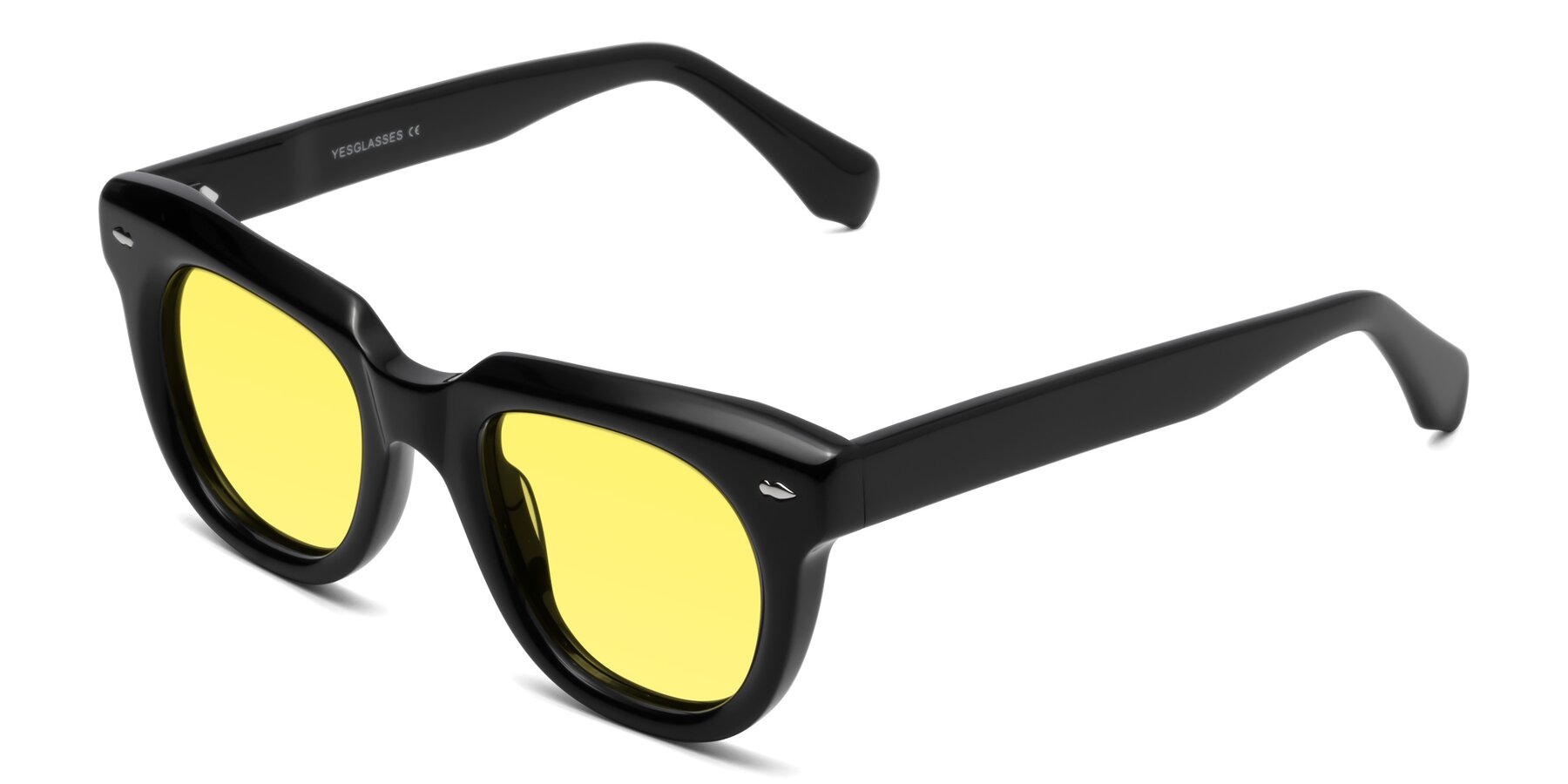 Angle of Davis in Black with Medium Yellow Tinted Lenses