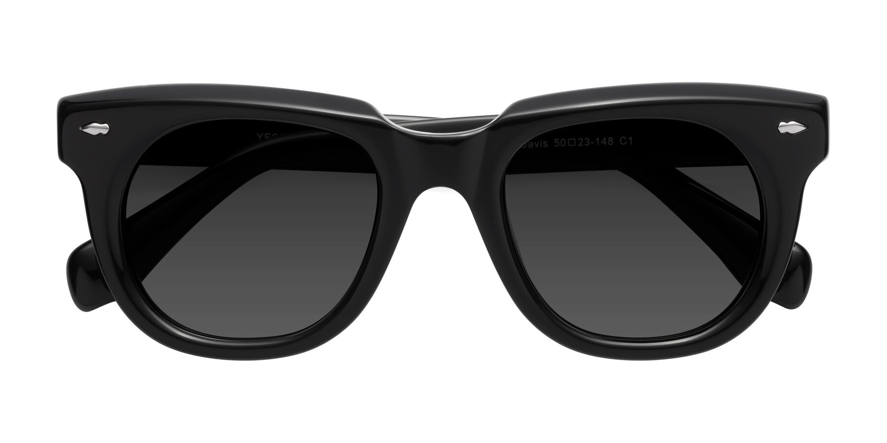 Folded Front of Davis in Black with Gray Tinted Lenses