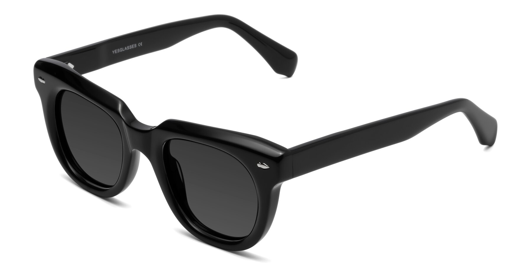 Angle of Davis in Black with Gray Tinted Lenses