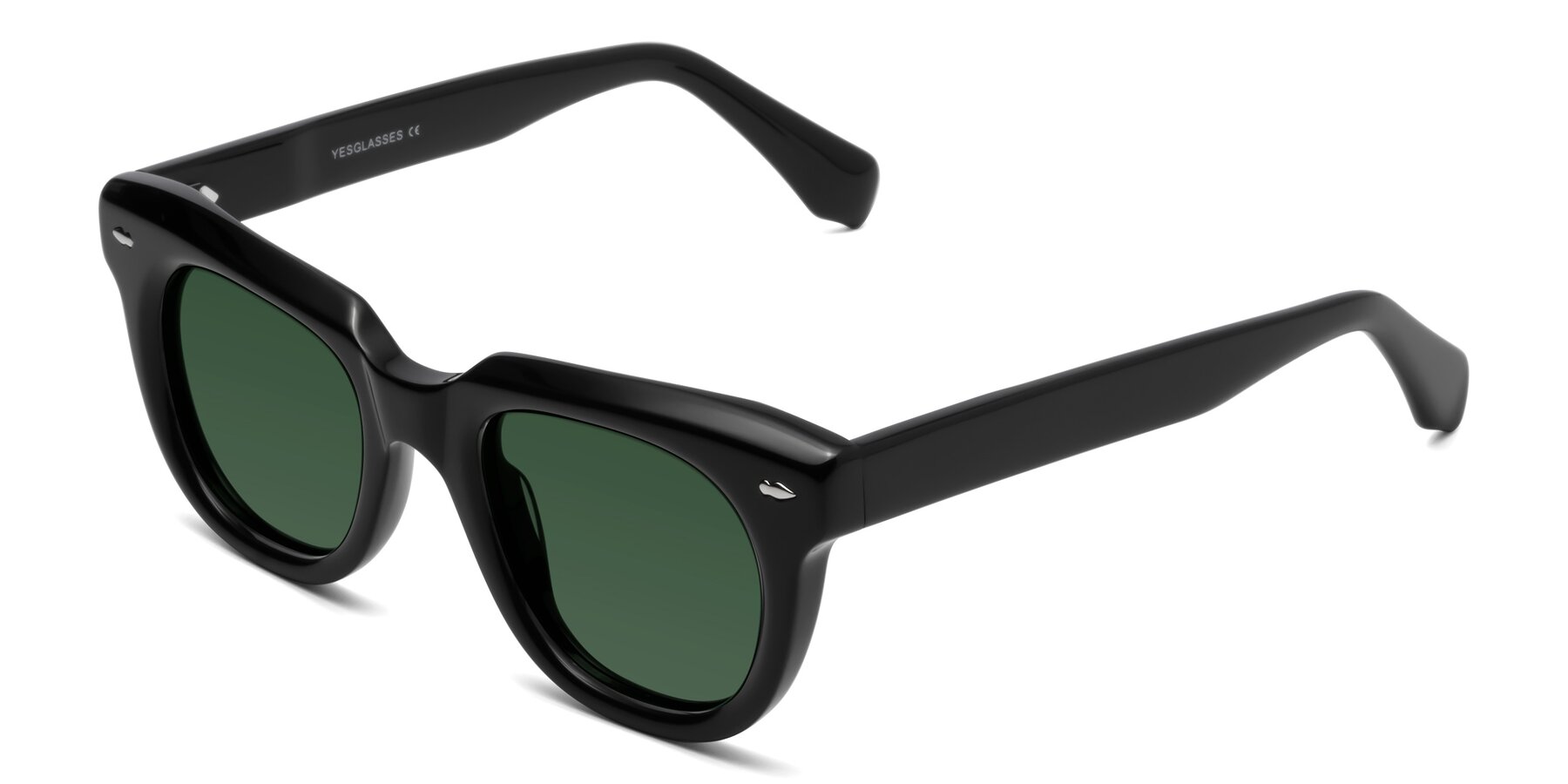 Angle of Davis in Black with Green Tinted Lenses